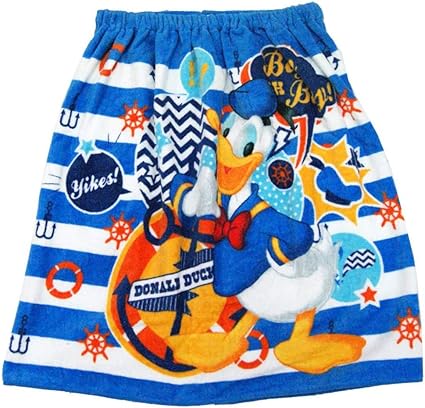 Amazon Co Jp Disney ディズニー ミッキーフレンズ ドナルドダック 子供用巻きタオルキッズタオル プールタオルスナップタオル ラップ タオル 60 1cm ドナルドダック スポーツ アウトドア
