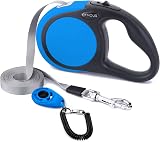 Cfmour Retractable Dog Lead 5m 20kg Blue Heavy-Duty Extendable Leash