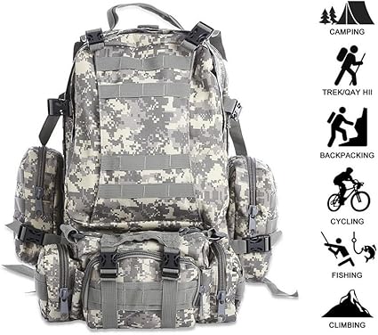 Amazon Co Jp アウトドアスポーツバックパック大容量キャンプ旅行バッグ オックスフォード布防水バックパック迷彩旅行釣りバックパック 登山組み合わせバックパック 色 B ホーム キッチン