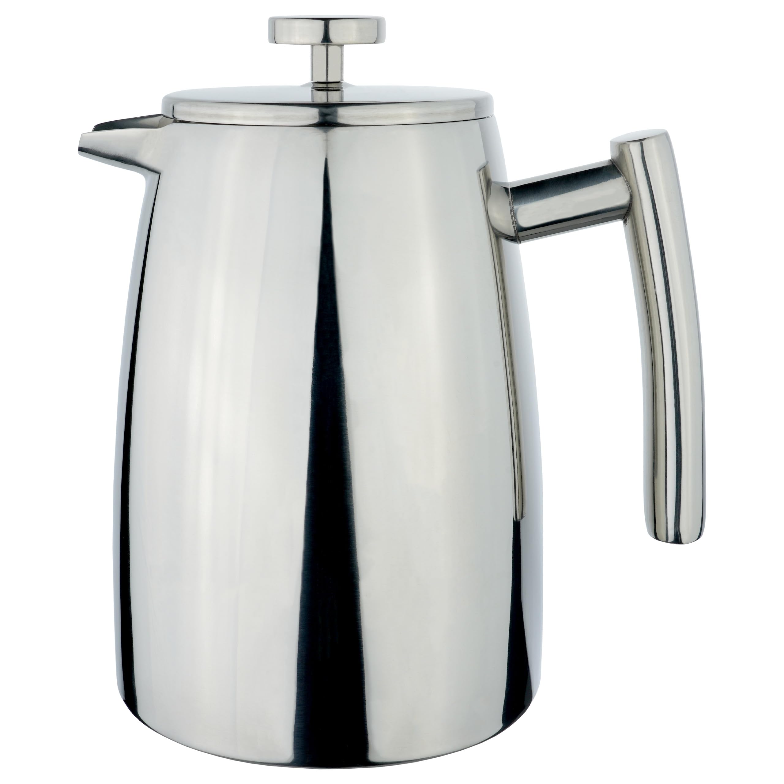 Café Stal HFD-08 Belmont 8 Cup Double Walled Cafetiere Coffee Maker, Mirror Finish, 1.2 Litre