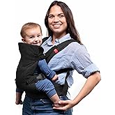 YOU+ME 4-in-1 Baby Carrier Newborn to Toddler 8-32 lbs - All-Position, Hip-Healthy Newborn Carrier, Adjustable Baby Carriers with Breathable 3D Mesh Panels & 2-in-1 Snap-On Bib (Black)