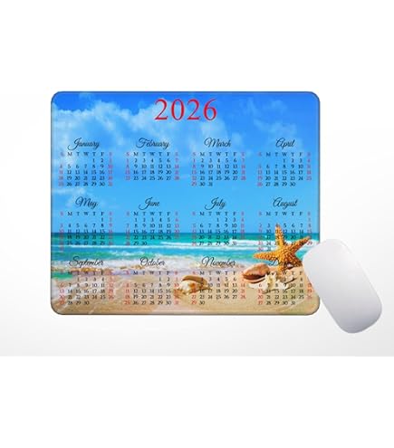 2026 Mouse Pad Calendar,Computer Mouse Pads Calendars Non-Slip Rubber Desk Mat Mousepad Gaming Office Keyboard Mat (9.45x7.87 In - Foto 7