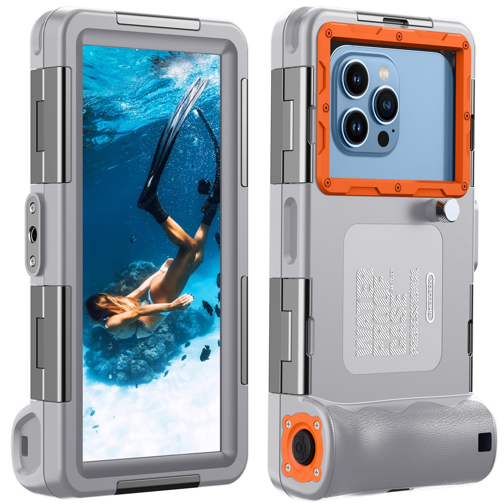 Lanhiem Diving Waterproof Phone Case, [Upgrade&Universal] Underwater for Photo Video Outdoor Swimming Snorkeling Surfing for iPhone Galaxy Huawei Series Smartphones (Gray) — image 1