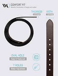 WOLFANT Men's 35mm Dress Casual Belt,100% Italian