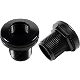 HQRP 2-Pack 3/4" ABS Bulkhead Fitting - Double Threaded Water Tank Connector for Rain Barrels, Aquariums, Water Tanks, Tubs, Pools