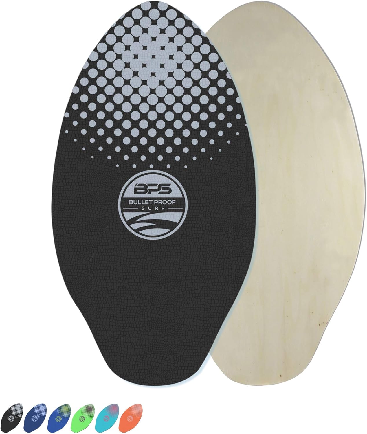 BPS 'Gator' Skimboards with Colored EVA Grip Pad and High Gloss Clear