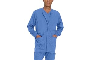 Landau Proflex Tailored Fit Stretch 3-Pocket Warm-Up Scrub Jacket for Men 3170
