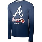 FOCO MLB Men's Official Primary Logo Wordmark Premier Team Spirit Polyester Gradient Long Sleeve T-Shirt