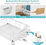 MAJALiS Dish Drying Rack 2-Tier with Drip Tray Utensil Holder White view 4
