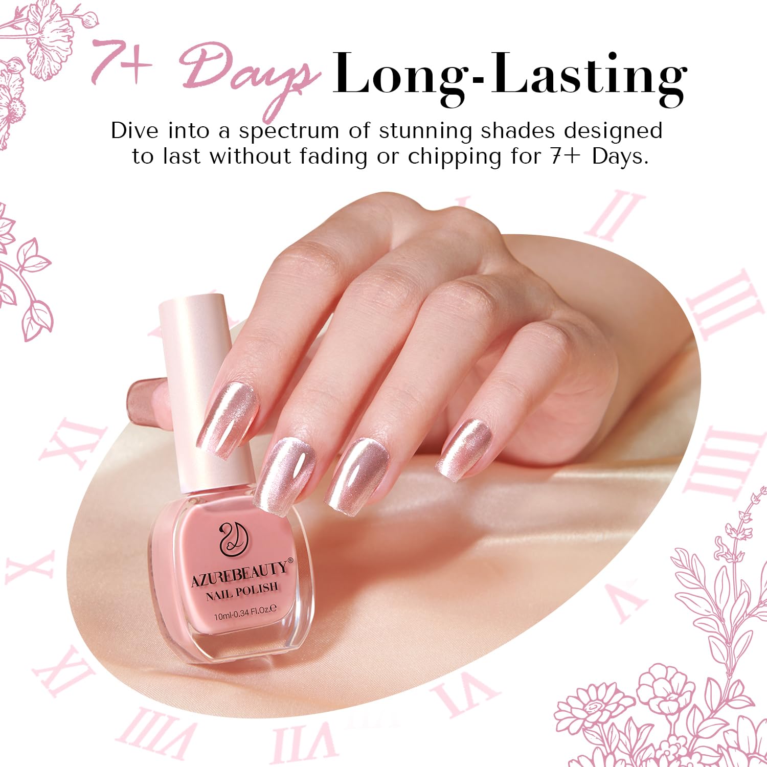 AZUREBEAUTY Cat Eye Nail Polish Quick Dry Vegan Nude Glitter Nail Polish Natural Infinite Shine Nail Lacquer Salon-Quality for Women Girl Gift Set 1Pcs 0.34 fl oz - Image 9