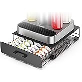 ZECENN Storage Drawer for Bartesian Capsules, 40 Pods Capacity, Black | Compatible with Bartesian Professional/Classic Cocktail Machine, Stackable Cocktail Pod Holder, Sturdy Metal Material