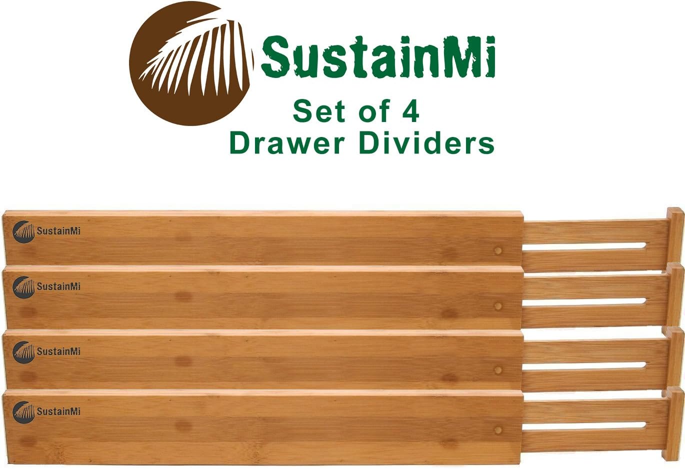 Amazon Com Bamboo Wooden Drawer Dividers Expandable And
