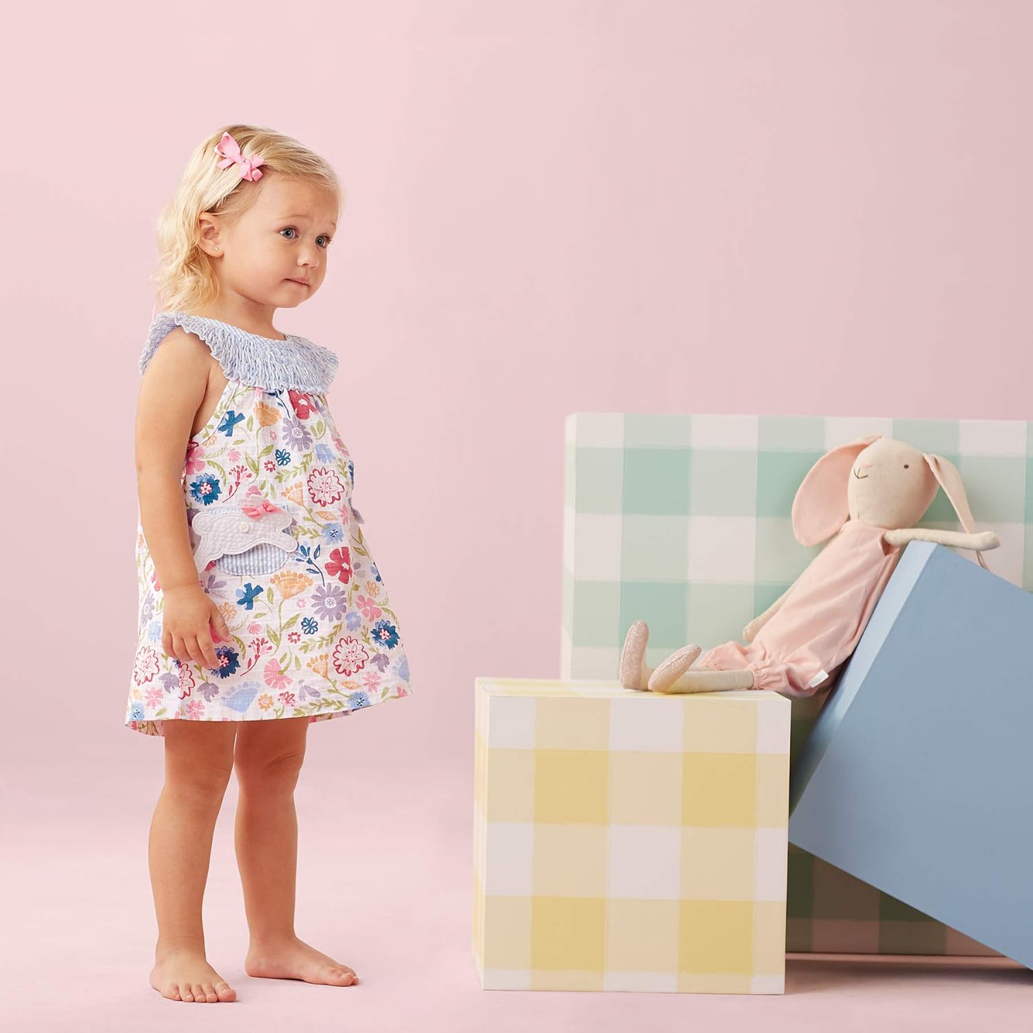 Mud Pie Baby Girls' Smocked Easter Dress: Clothing