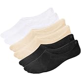 WHISPER DEER No Show Liner Socks Women - (Size 4-7/7-10/10-13) Low cut Invisible Cotton Sneaker Socks with Non Slip Grips