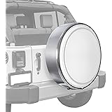 Jeep Wrangler JK - 32" MasterSeries Hard Tire Cover - (Painted Plastic Face & Polished Stainless Ring) - Bright White