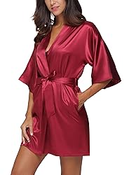 The Bund Women's Pure Colour Short Kimono Robes
