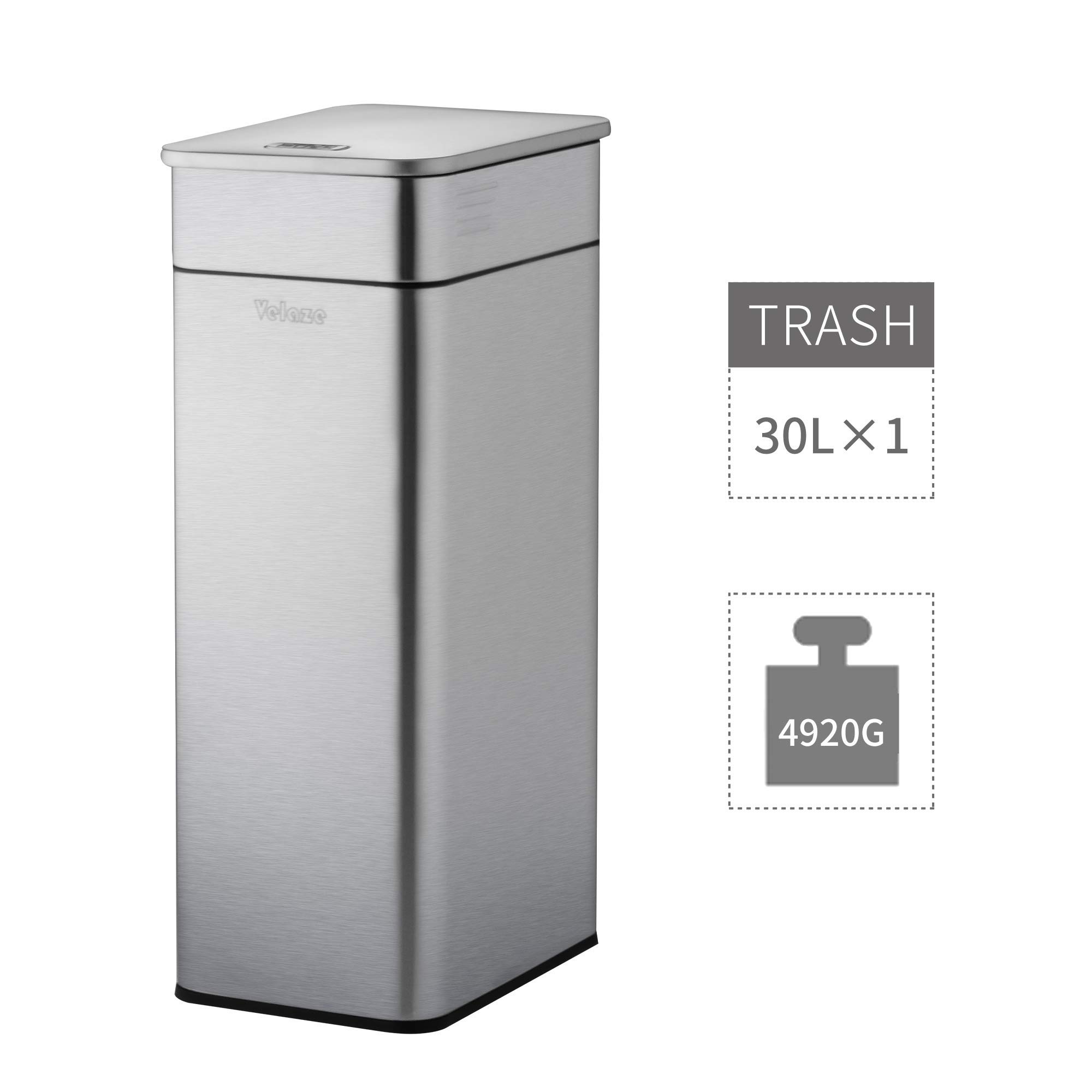 Buy Rubbish Bin Waste Bin by Velaze 30L Stainless Steel Kitchen Bin