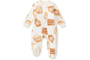 Burt's Bees Baby Boys Sleep and Play PJs, 100% Organic Cotton One-Piece Zip Front Romper Jumpsuit Pajamas