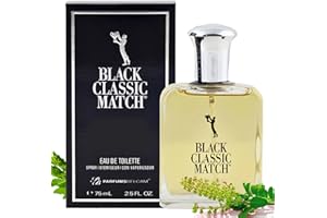 PB ParfumsBelcam Black Classic Match Eau De Toilette Spray for Men – 2.5 Fl. Oz Affordable, Long-Lasting Fresh Woody Fragranc