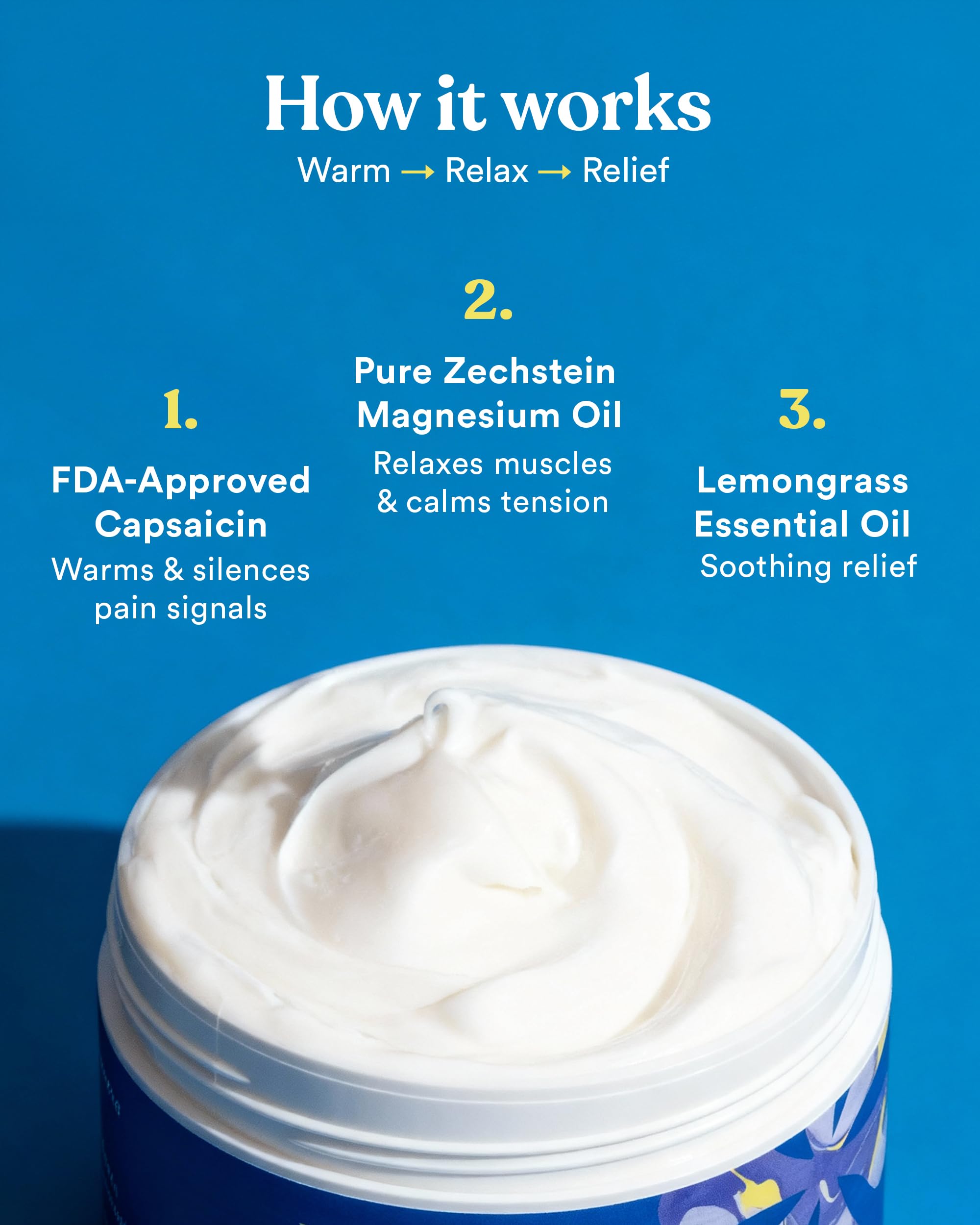 ASUTRA Melt Pain Away Magnesium Cream – Warming Capsaicin Formula for Leg Cramps, Muscle Tension & Nighttime Leg Relief – Fast-Absorbing, Non-Sticky Topical Magnesium Lotion for Feet & Body