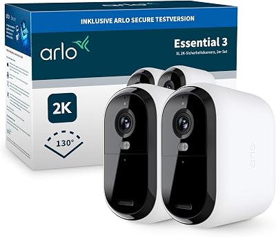 Essential 3 XL 2K Akku Überwachungskamera Aussen, WLAN, 2-Kamera-Set