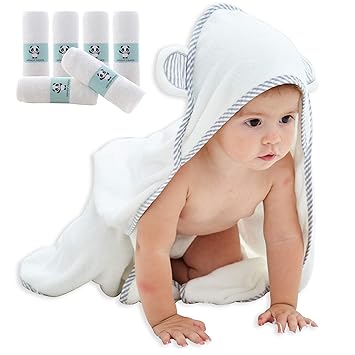 panda hooded baby towel