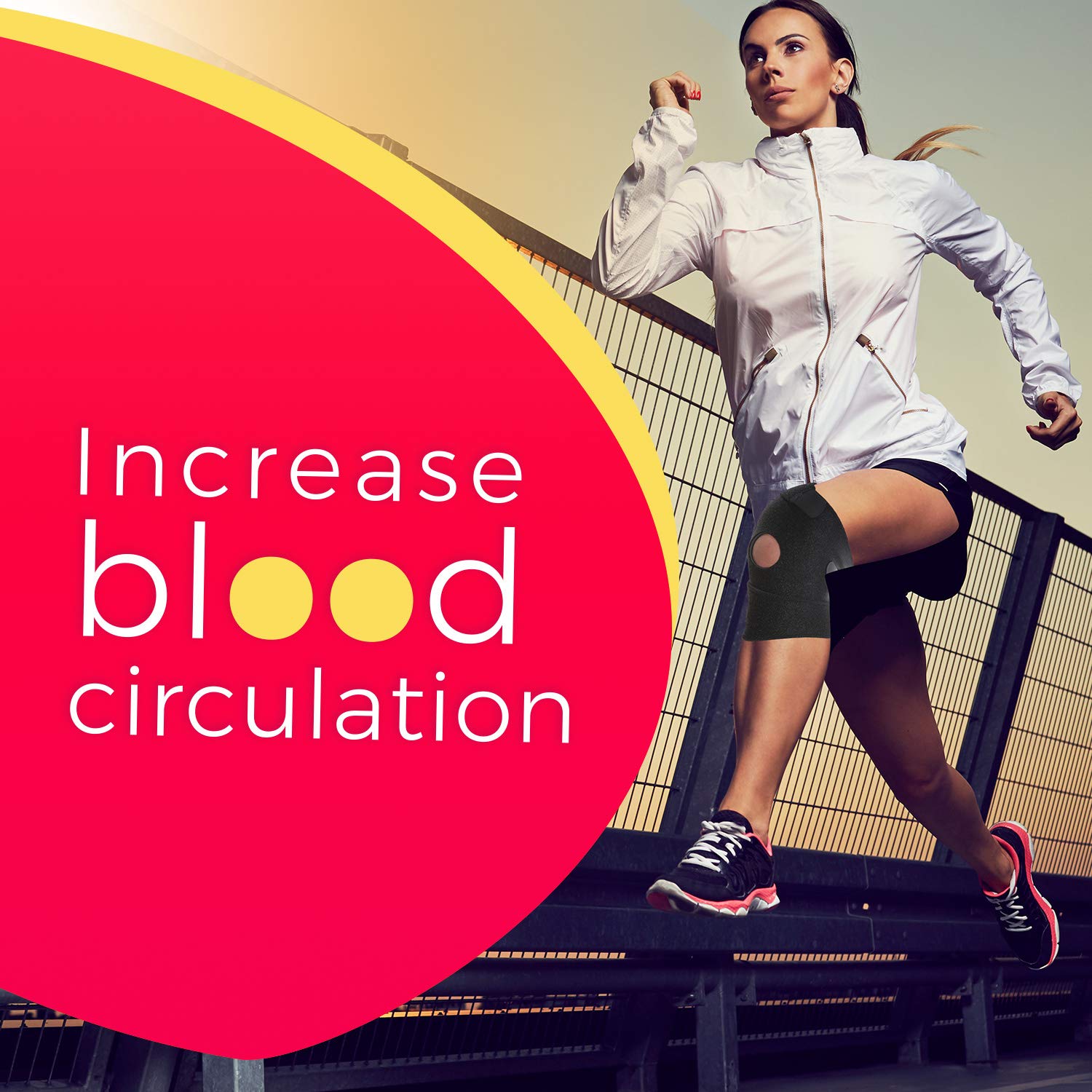 Ultimate Elastic Knee Support by ORBE – ACL & Patella Stabilizing Brace for Men & Women – Neoprene Compression Sleeve for Sports Injuries - Comfortable Running Bandages Good for Pain Relief & Repair