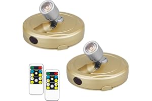 HEAGEERO Wireless Spot Lights,Remote Control Accent Lighting,Battery Picture Lights,Stick Puck Light,Rotatable Display Spotlights for Art Closet Wall(G+SL)