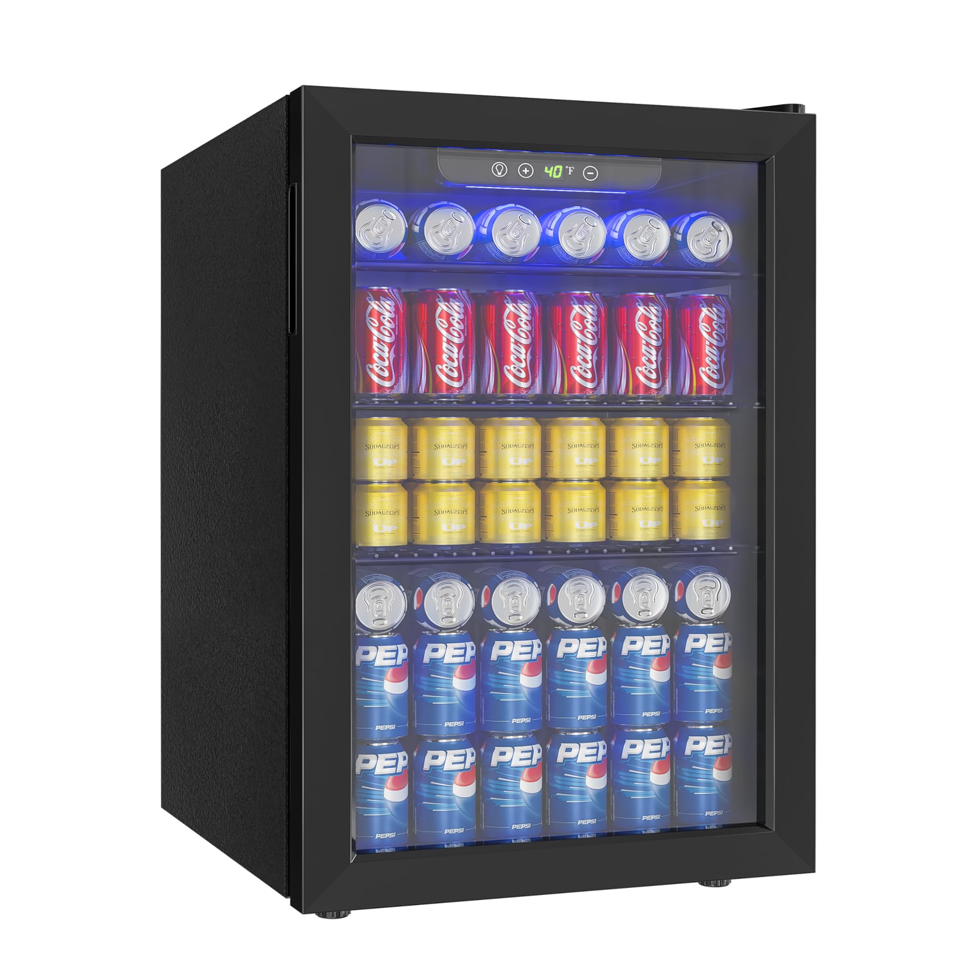 EUHOMY 100 Can Beverage Refrigerator cooler-Mini Fridge Glass Door for ...