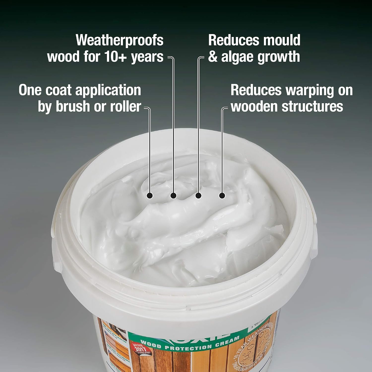 Roxil Wood Protection Cream 3L - Instant Wood Sealer, Waterproofing Clear Treatment, Preserves Outdoor Wood: Fences, Decking, Furniture, Sheds - Image 3