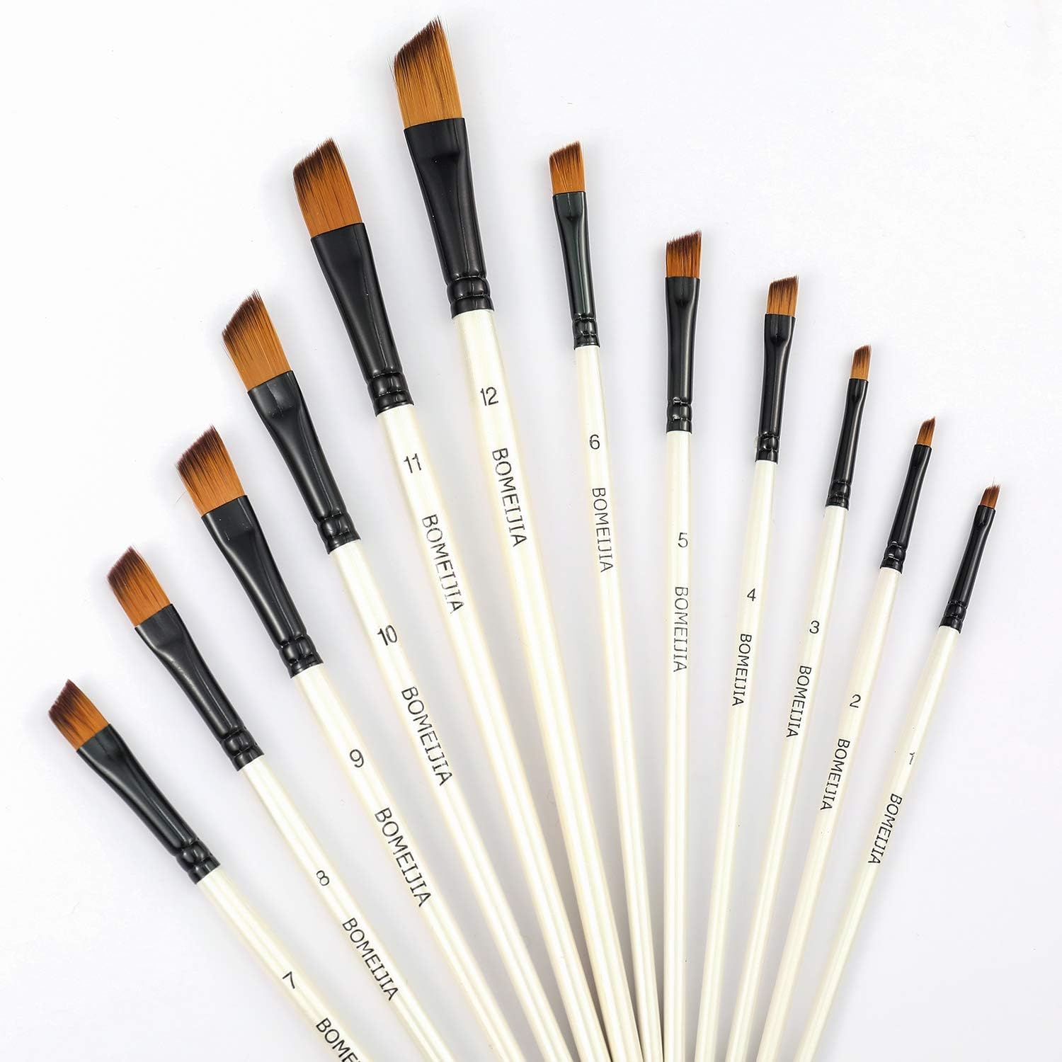 Angular Paint Brushes Nylon Hair Angled Watercolor Pait Brush Set for
