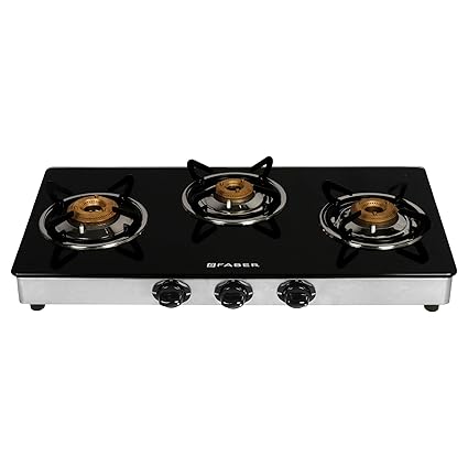 Buy Faber Splender Gas Stove 3 Burner Glass Cooktop Auto Ignition