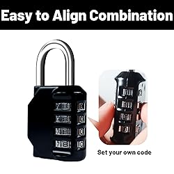 BTSYBTS 2 Pack Combination Lock 4 Digit, Resettable