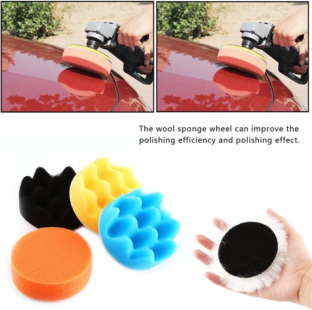 3" Sponge Car Polishing Pads Polishing Buffing Waxing Pad Kit Tool for Car Polisher Buffer - Image 3