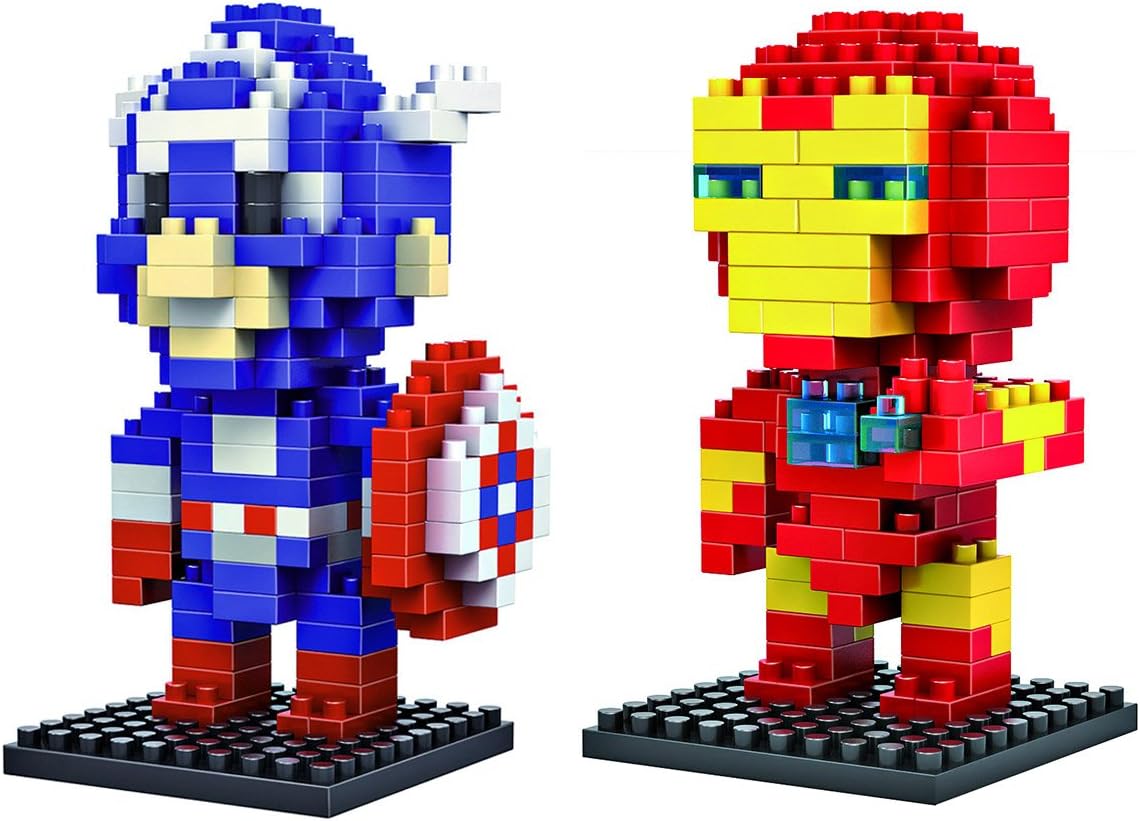 LOZ Diamond Blocks Marvel Heroes Iron Man and Captain America 2 Pcs Set by LOZBlock