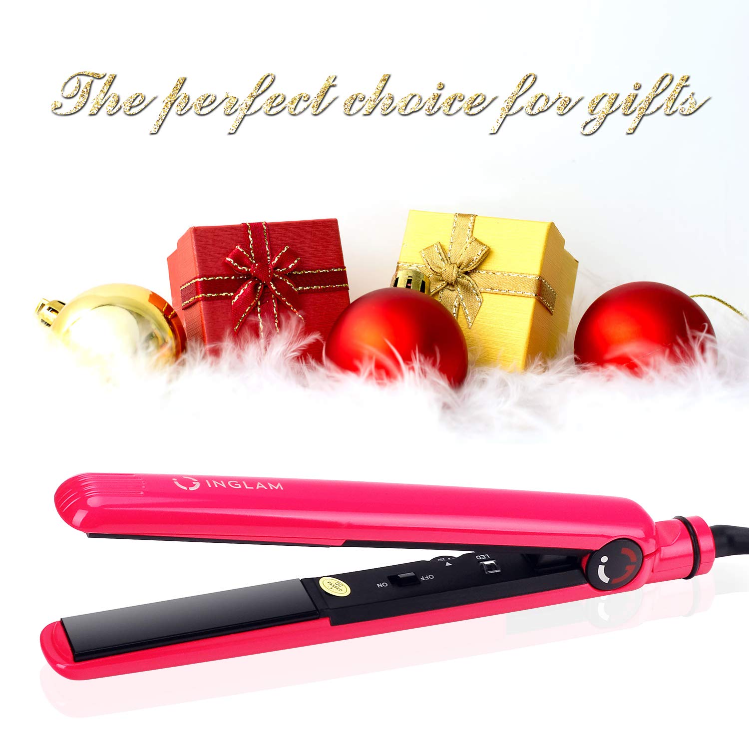 2 in 1 Hair Straightener and Curling Iron, Anti-Static Ceramic Tourmaline Ionic Flat Iron with Adjustable Temp, Dual Voltage, 3D Floating Plates, Instant Heat Up, Auto Shut off, Pink : Beauty