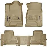 Husky Liners Weatherbeater Floor Mats | Fits 2015-2020 Chevrolet Suburban & GMC Yukon XL | Front & 2nd Row, 3-pc Tan - 99213