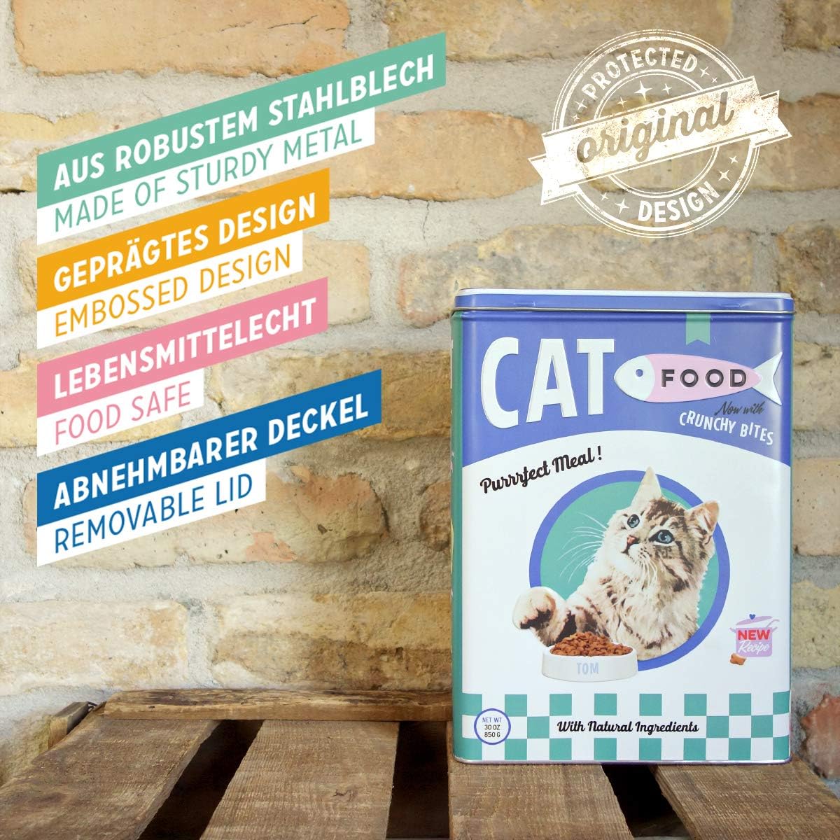 Nostalgic-Art Retro XL 4L Cat Food Storage Jar - Gift Idea for Cat Owners Dry Food Storage Box Vintage Design - Image 5