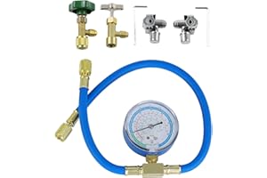 Wisepick R290 and R600A Charging Hose and Gauge Set with Can Tap and BPV31 Bullet Piercing Valves