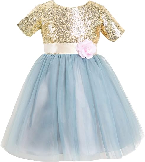 dusty blue flower girl