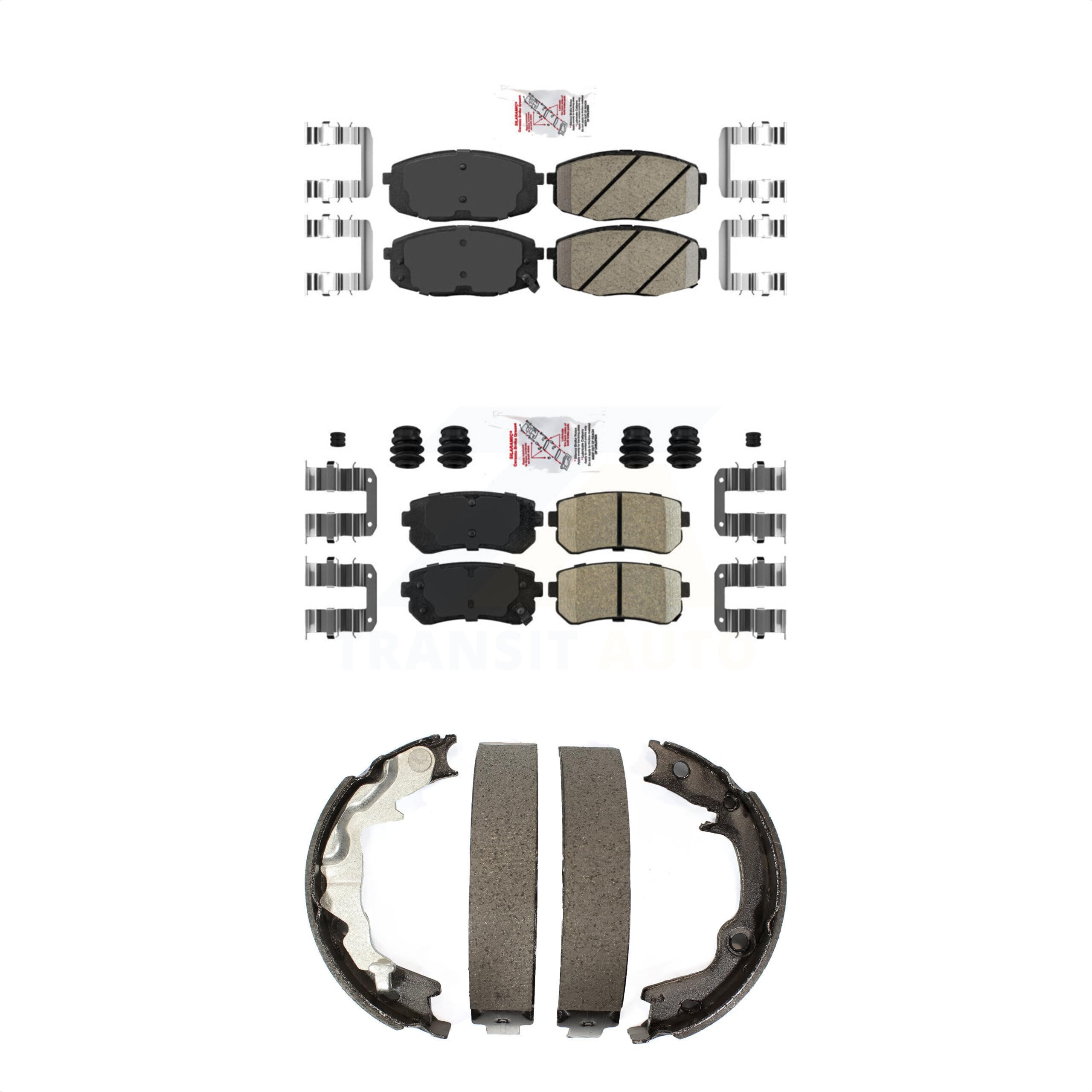 Transit Auto Front Rear Ceramic Disc Brake Pads Kit