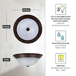 DESIGNERS FOUNTAIN 3-Light Flush Mount Ceiling