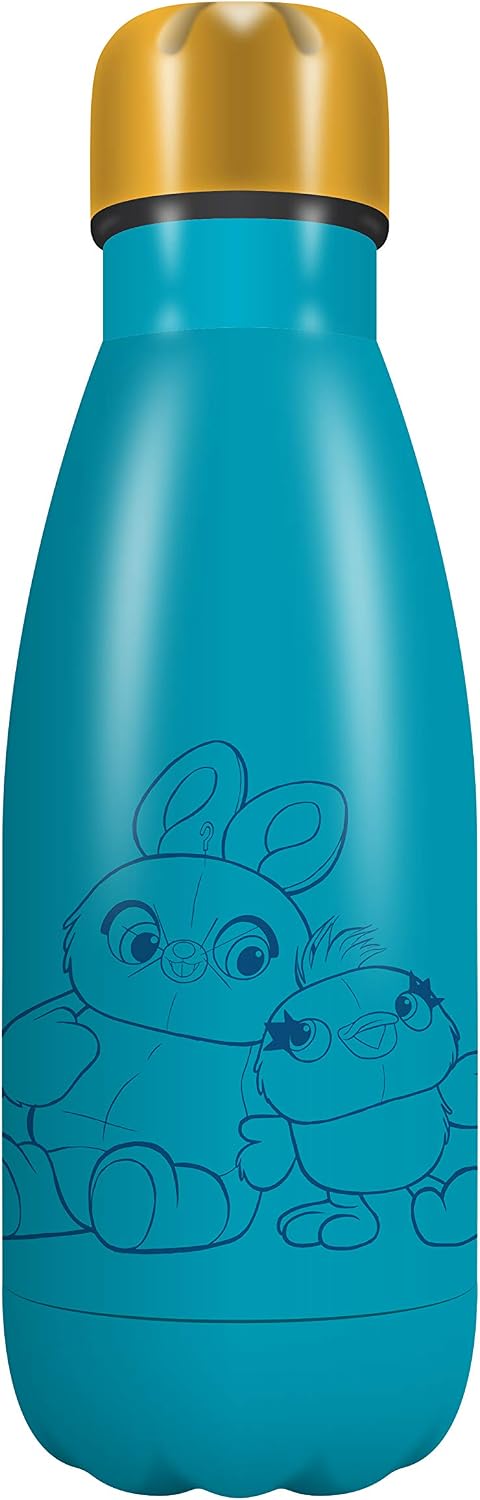 Half Moon Bay Water Bottle (Metal) 260ml - Toy Story (Ducky and Bunny), Blue, 260 ml