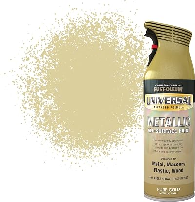 Rust-Oleum Universal Metallic Spray Paint Pure Gold 400ml 360° Any-Angle