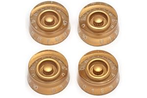 Metallor Electric Guitar Top Hat Knobs Speed Volume Tone Control Knobs Compatible with Les Paul LP Style Electric Guitar Parts Replacement Set of 4Pcs Gold.