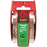 Scotch Packing Tape Tough Grip Moving Tape, 1.88" x 20m, 1 Roll w/ Handheld Dispenser