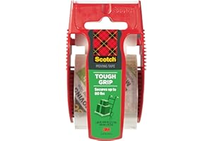 Scotch Packing Tape Tough Grip Moving Tape, 1.88" x 20m, 1 Roll w/Handheld Dispenser