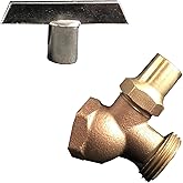 EZ-FLUID 3/4" FIP X 3/4" MHT Brass No-Kink Hose Bib w/Loose Key, Heavy Duty Outdoor Garden Spigot Shut Off Valve (1 Pack)
