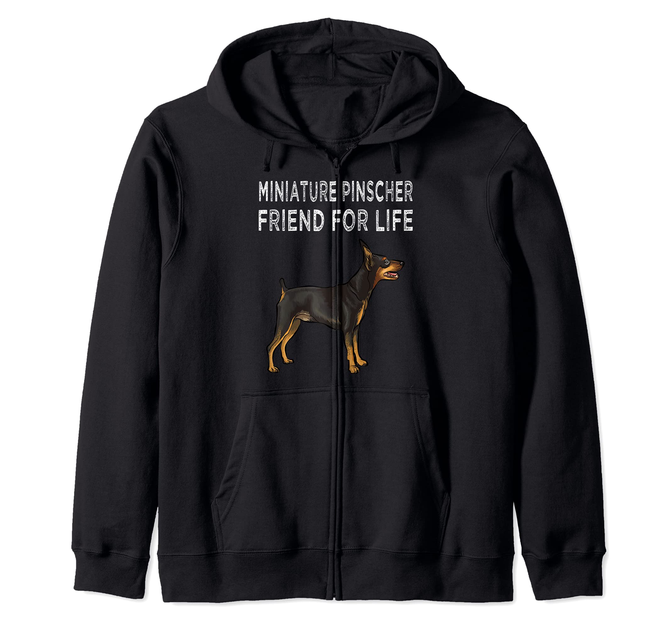 Miniature Pinscher Friend For Life Dog Friendship Zip Hoodie