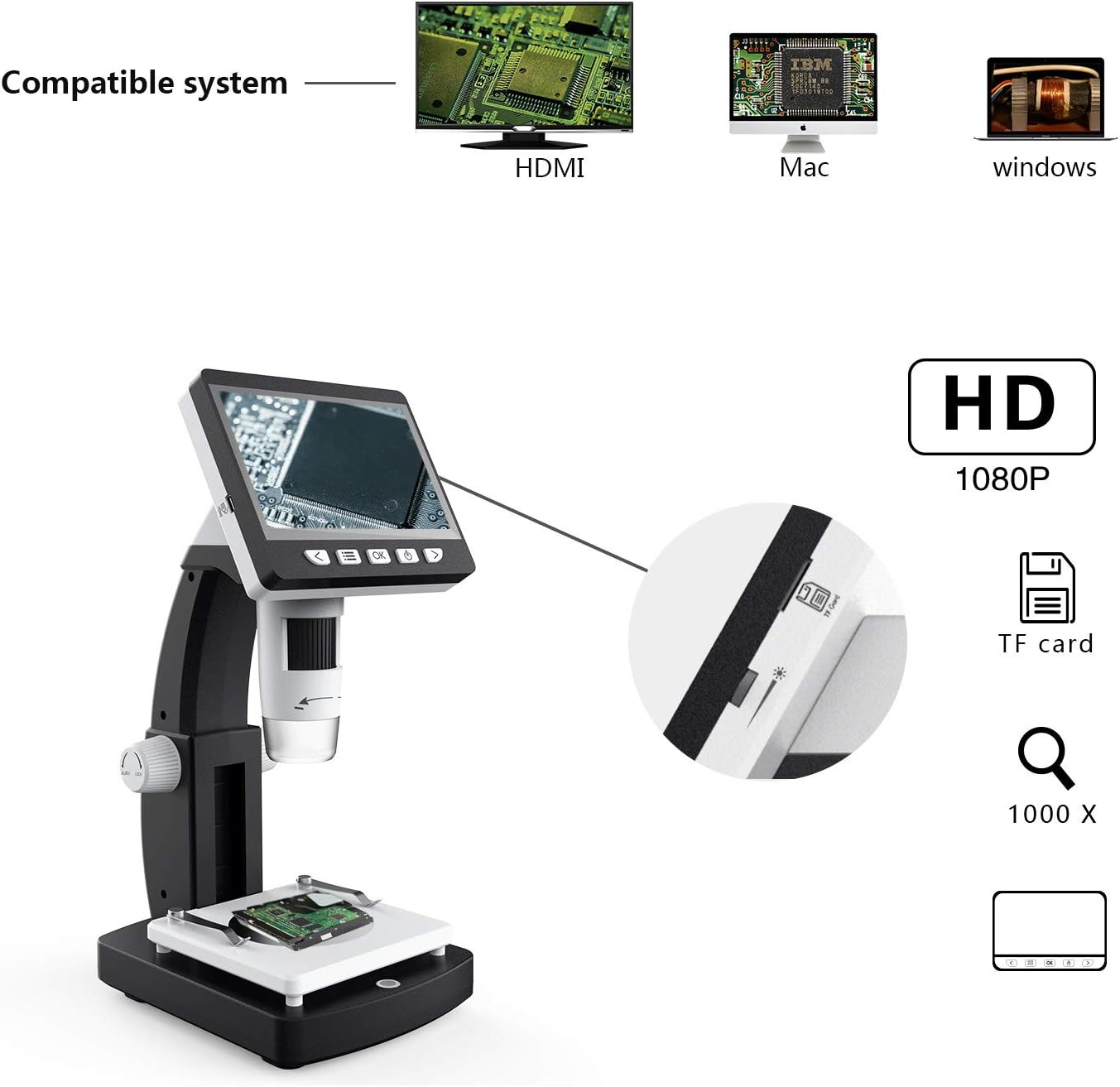 ZZWBOX 5 Millones de microscopios electrónicos Digitales de ...